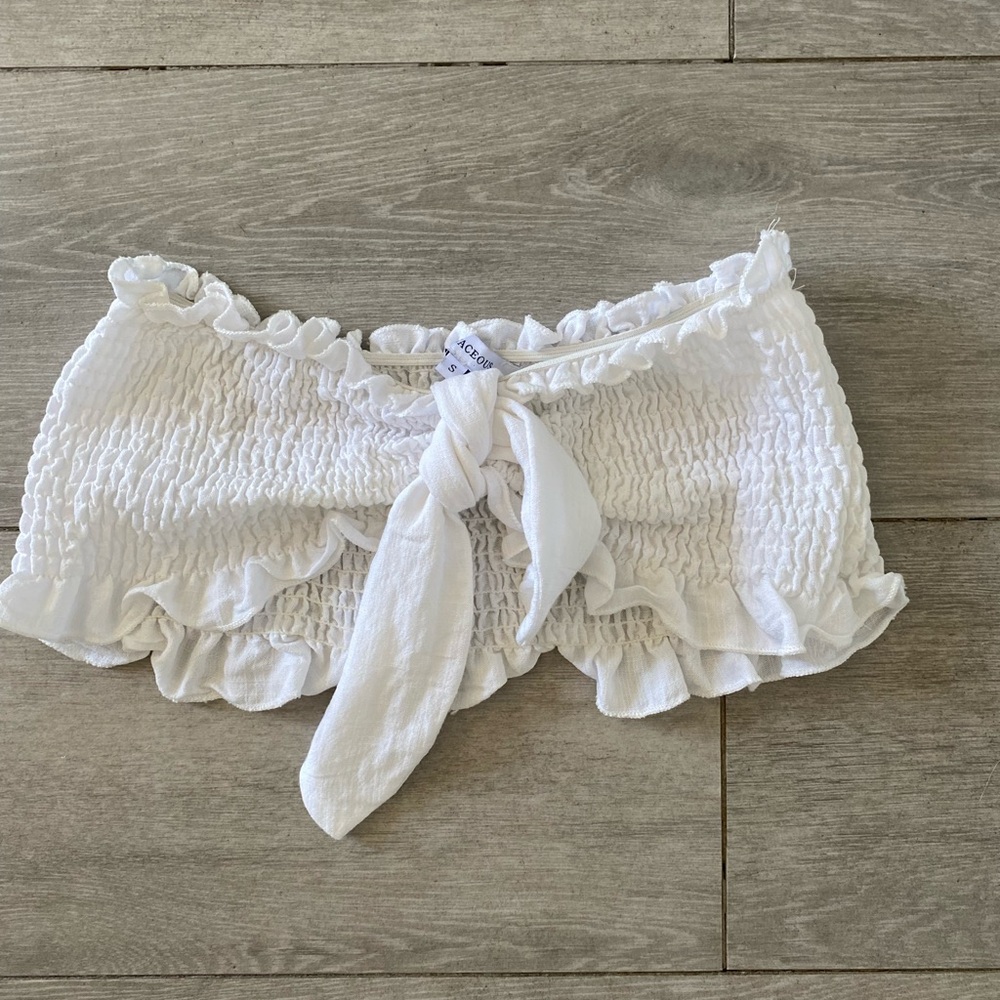 Olivaceous White Crop Top-Small